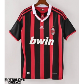 AC Milan 2009-2010 Retro Domácí Dres Krátký Rukáv